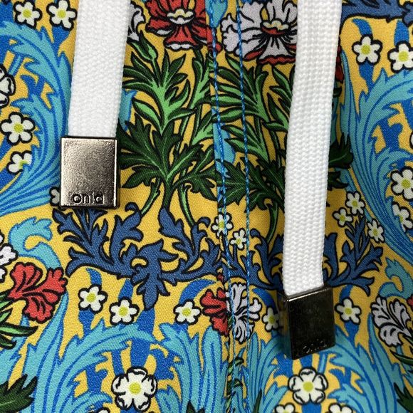 NWT Onia Mens Small Charles 7 Swim Trunks Floral Coral Vines Liberty Lined $225 - Picture 7 of 16